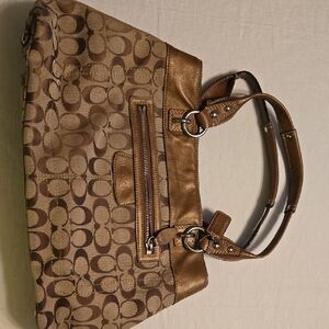 Coach Brown Signature Tote Bag